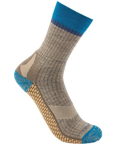 Carhartt Force Grid Midweight Synthetic-merino Wool Blend Crew Sock - Blue