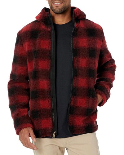 Pendleton Woodside Hooded Fleece Jacket - Red