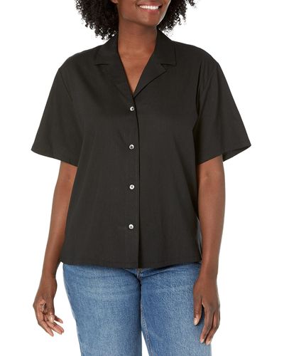 Rebecca Taylor Linen Cabana Shirt - Black