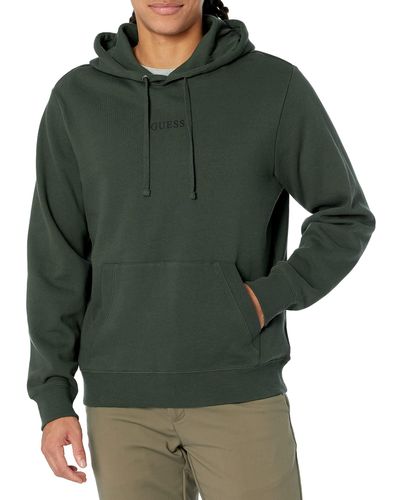 Guess Eco Roy Embroidered Logo Hoodie - Green