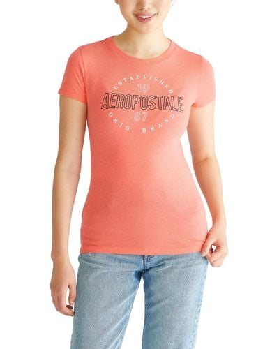 Aéropostale Aéropostale Aero Ss Graphic Tee-shine - Red