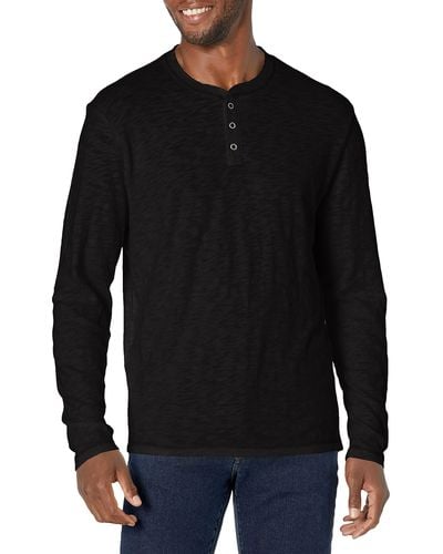 Lucky Brand Washed Snap-button Henley - Black