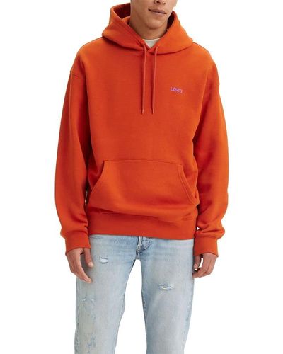 Levi's Mens Seasonal Logo Hoodie Hooded Sweatshirt, - Orange