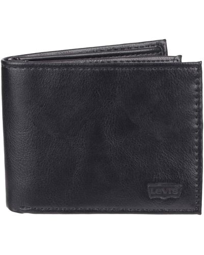 Levi's Genuine Leather Casual Thin Slimfold With Extra Capacity And Id - Black