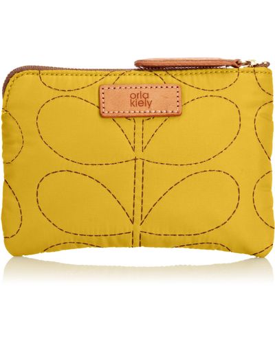Orla Kiely Sixties Stem Quilted Cosmetic Purse - Yellow