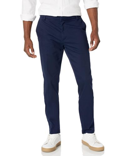 Amazon Essentials Slim-fit Wrinkle-resistant Flat-front Stretch Chino Trousers - Blue