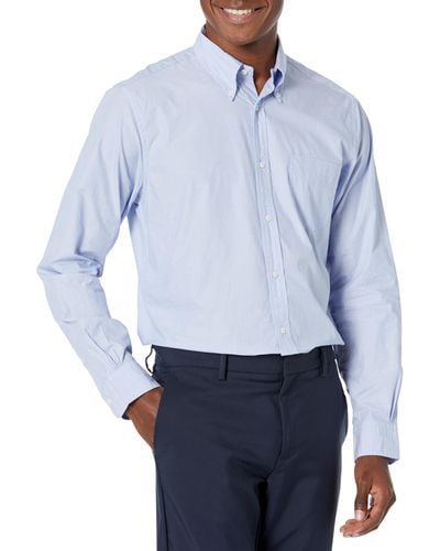 Brooks Brothers Friday Poplin Long Sleeve Solid Sport Shirt - Blue