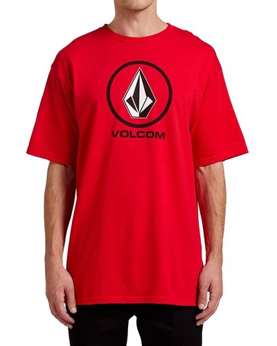 Volcom Mens Crisp Stone Short Sleeve Tee T Shirt - Red