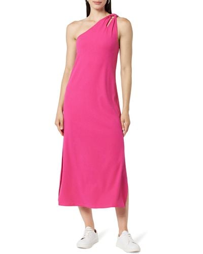 The Drop Mickey Loose-fit One-shoulder Cutout Rib Knit Maxi Dress - Pink