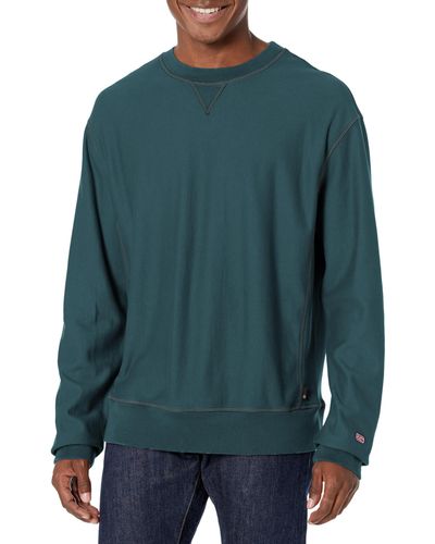AG Jeans Arc Relaxed Crew Neck Paneled Sweatshirt - Green