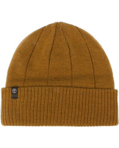 Timberland Solid Beanie With Drop Needle - Brown