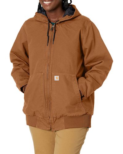 Carhartt Wj130 Washed Duck Active Jacket - Brown
