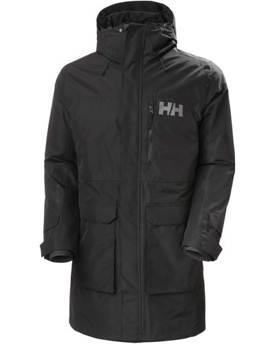 Helly Hansen Rigging Waterproof Windproof Rain Coat Jacket With Hood - Black