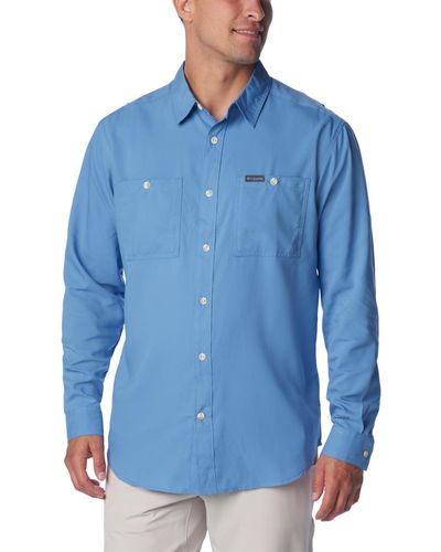 Columbia Utilizer Woven Long Sleeve Wandershirt - Blau