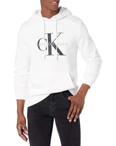 Calvin Klein Monogram Logo Hoodie - White