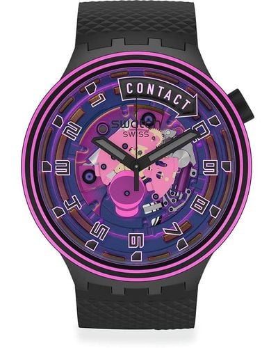Swatch Big Bold SB01B126 Armbanduhr mit Quarzuhrwerk - Pink