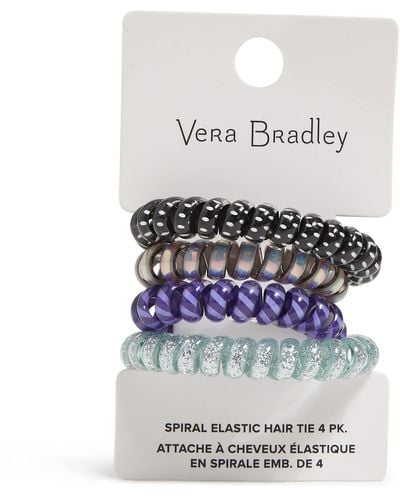 Vera Bradley Elastic Hair Tie Set Of 4 Hair Accessory - White