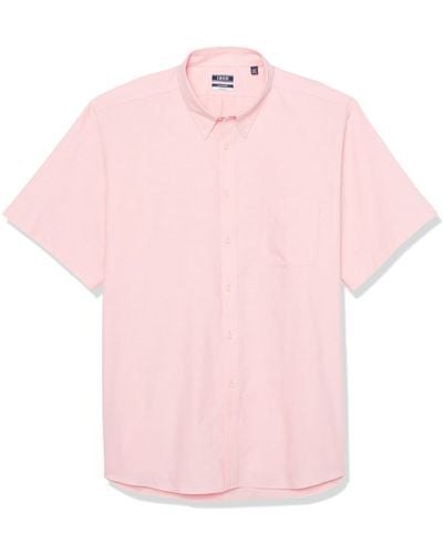 Izod Dress Shirt Regular Fit Short Sleeve Stretch - Pink