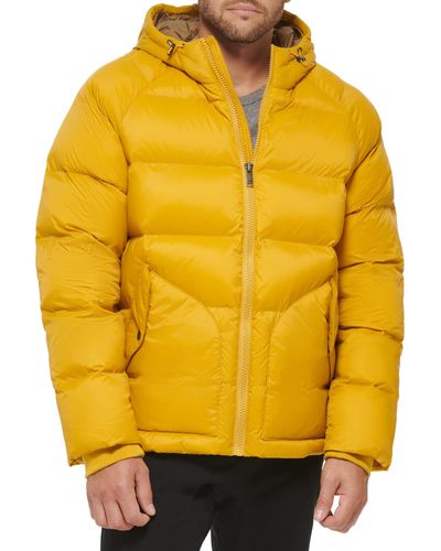 Dockers Recycled Quilted Hooded Puffer Jacket - Yellow
