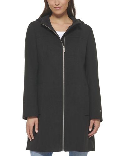 Tommy Hilfiger Tw2mw691-blk-xs Double Breasted Wool Coat - Black