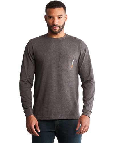 Timberland A1hvn Base Plate Long Sleeve T-shirt - Gray