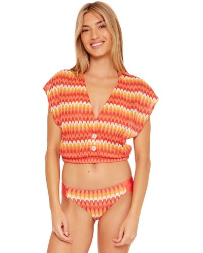 Trina Turk Standard Sunray Sleeveless Crop Top-bathing Suit Cover Ups - Orange