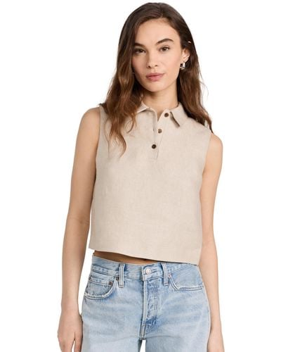 Theory Crop Polo Top - Blue