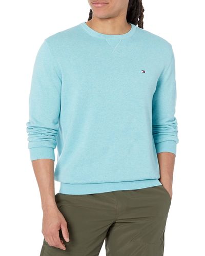 Tommy Hilfiger Solid Crewneck Sweater - Blue