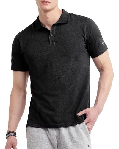 Champion , Comfortable Athletic, Best Polo T-shirt For , Black With Taglet, Large