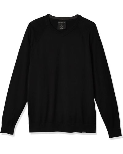Skechers Mens Fairway Long Sleeve Neck Cottom Cashmere Sweater Vest - Black