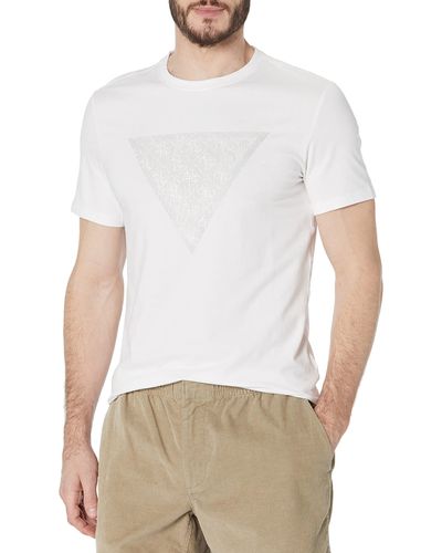 Guess T-Shirt ica Corta Da Uomo Marchio - Bianco