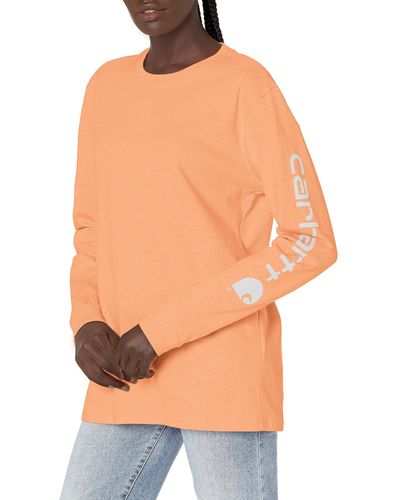 Carhartt K231 Workwear Logo Long Sleeve T-shirt - Orange