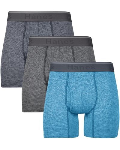 Hanes S Comfort Flex Fit Breathable Stretch Mesh 3 Pack Boxer Briefs - Blue