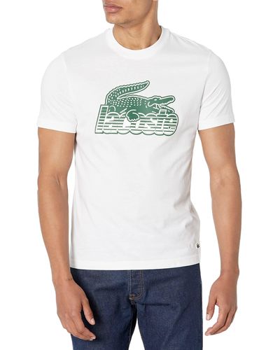 Lacoste Short Sleeve Regular Fit Front Graphic T-shirt - White