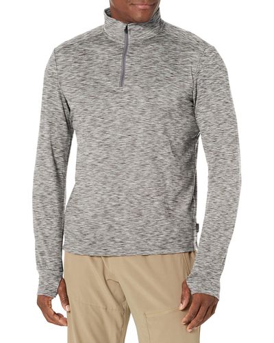 Jockey Mens Pacer Space Dye Quarter Zip Pullover Sweater - Gray