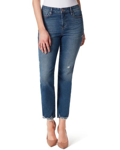 Jessica Simpson Size Spotlight High Rise Slim Straight Ankle - Blue