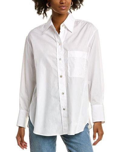 Vince Oversized Long Sleeve Shirt - White