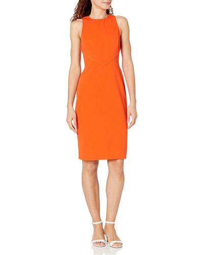 Trina Turk Midi Sheath Dress - Orange