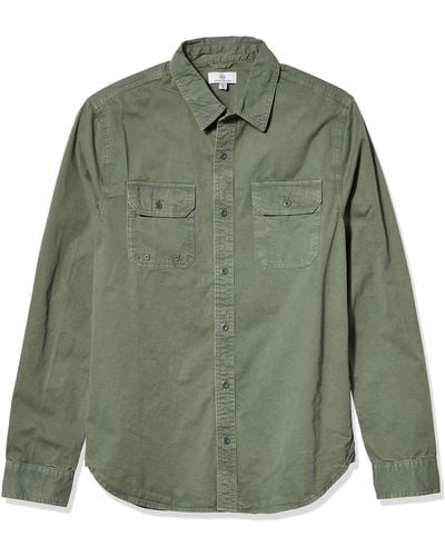 AG Jeans Mens The Benning Utility Long Sleeve Button Down Shirt - Green