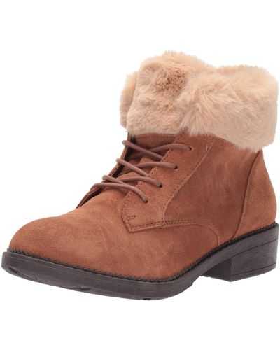 Skechers ELM-Shot Lace Up Boot with Faux fur Collar Mode-Stiefel - Braun