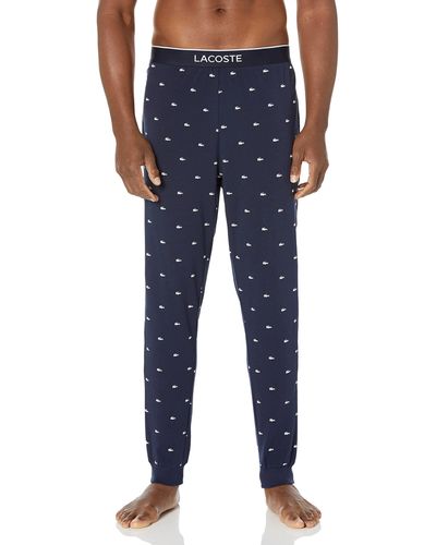 Lacoste Printed Pajama Pants - Blue