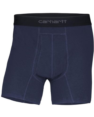 Carhartt 8" Inseam Basic Cotton-Poly Boxer Brief 2-Pack Slip - Blau