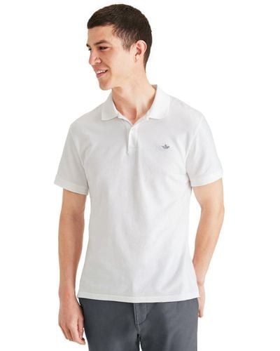Dockers Slim Fit Short Sleeve Performance Pique Polo - White