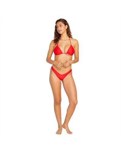 Volcom Standard Simply Solid Tri Bikini Top - Red