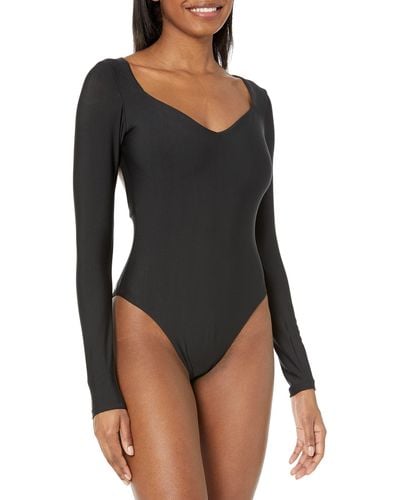 Volcom Standard Simply Seamless Bodysuit One Piece Swimsuit - Black
