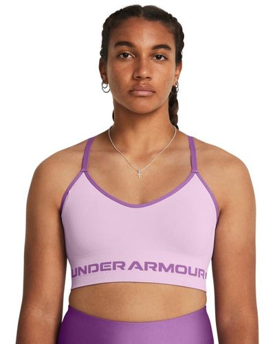 Under Armour Seamless Low Impact Long Sports Bra , - Purple