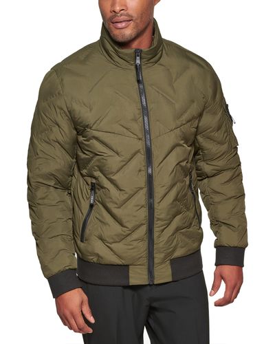 DKNY Welded Quilted Bomber Jacket - Green
