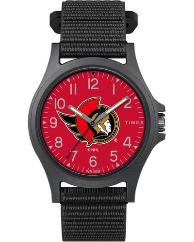 Timex Nhl Pride 40mm Watch – Ottawa Senators With Black Fastwrap - Red