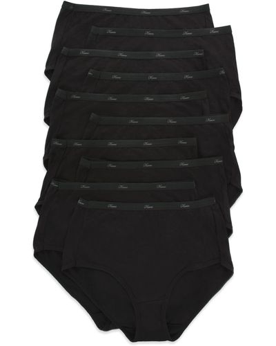 Hanes Womens Cotton Brief Underwear - Black