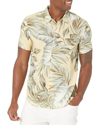 Guess Mens Eco Paradise Palm Dress Shirt - Multicolor